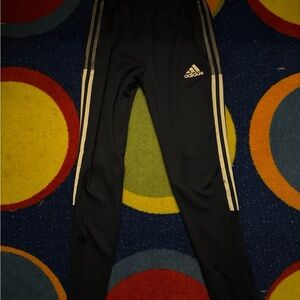 adidas Black Sweatpants with White Side Stripes